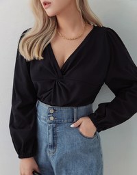 Minimal Chic Front-Knot Puffy Top