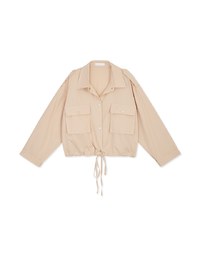 2Way Hype Military-Inspired Tie-Waist Crop Blouse Shirt