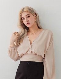Feminine Chic Tie-Back Crop Top