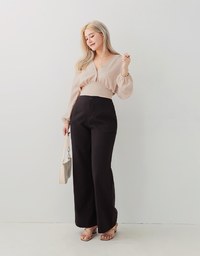 Feminine Chic Tie-Back Crop Top