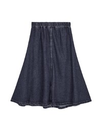 A-Line Buttoned Demin Midi Skirt