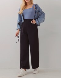 360° High Waisted Pleated Suit Straight-Leg Pants