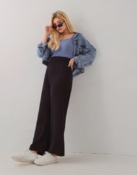 360° High Waisted Pleated Suit Straight-Leg Pants