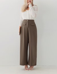 Minimal Chic Pleated Loose Suit Flare Pants