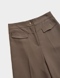 Minimal Chic Pleated Loose Suit Flare Pants