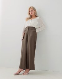 Minimal Chic Pleated Loose Suit Flare Pants