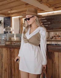 Korean Style Chic Two-Piece Shirt Dress