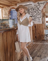 Korean Style Chic Two-Piece Shirt Dress