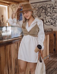 Korean Style Chic Two-Piece Shirt Dress