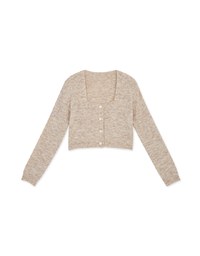 Basic Versatile Buttoned Pastel Knit Crop Top
