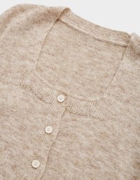 Basic Versatile Buttoned Pastel Knit Crop Top