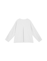 Textured Anti-Wrinkle Iron Free Collarless Blouse Shirt