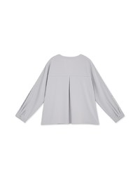 Textured Anti-Wrinkle Iron Free Collarless Blouse Shirt
