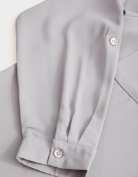 Textured Anti-Wrinkle Iron Free Collarless Blouse Shirt