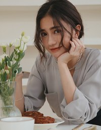 Textured Anti-Wrinkle Iron Free Collarless Blouse Shirt