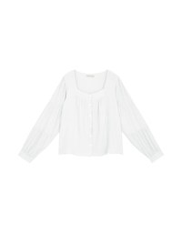 Feminine Chic Puffy Buttoned Top