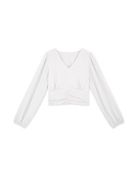 Minimalist Staple Ruched Cinched-Waist Top