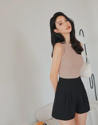 360° High Waisted Pleated Suit Short