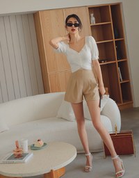 360° High Waisted Pleated Suit Short