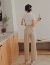 360° High Waisted Pleated Suit Straight-Leg Pants