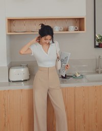 360° High Waisted Pleated Suit Straight-Leg Pants