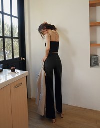 Sleek CEO Slimming Boot-Cut Suit Straight Pants