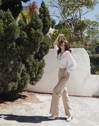 Sleek CEO Slimming Boot-Cut Suit Straight Pants