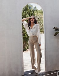 Sleek CEO Slimming Boot-Cut Suit Straight Pants
