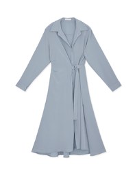 Soigné Dual-Loop Belted Midi Shirt Dress