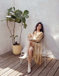 Soigné Dual-Loop Belted Midi Shirt Dress