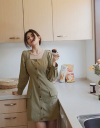 Vintage Button-Down Mini Dress