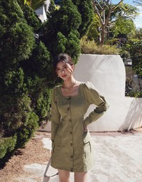 Vintage Button-Down Mini Dress