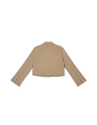 Edgy Smart Single-Button Crop Blazer(With shoulder pads)