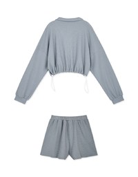 Stark Minimalism Zipped Cardigan + Short Set Wear