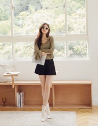 Minimal Simplicity Drawstring-Waist Sheer Knit Hoodie