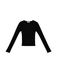 Round Neck Sheer Knit Top