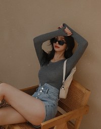 Round Neck Sheer Knit Top