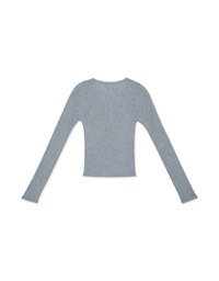 Round Neck Sheer Knit Top