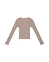 Round Neck Sheer Knit Top
