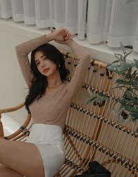 Round Neck Sheer Knit Top