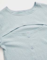 Sensual Front Hollow Buttoned Knit Top