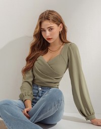 Minimal Chic Sweetheart Crossover Ruched Top