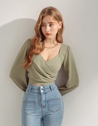 Minimal Chic Sweetheart Crossover Ruched Top