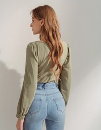 Minimal Chic Sweetheart Crossover Ruched Top