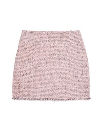 Danity Tweed Asymmetrical Frayed Hem Skorts