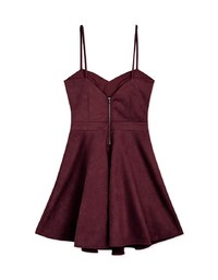 Sweetheart Hollow Suede Cami Dress (With Padding)