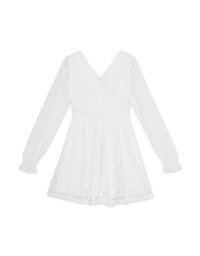 Classy Demure Hollow Texture Lace Mini Dress