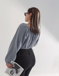 Sophisticated Ruched Tie-Front Top