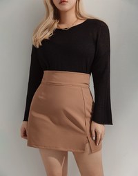 Stark Minimalism High Waisted Slimming Slit Skorts
