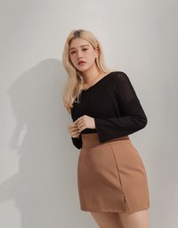 Stark Minimalism High Waisted Slimming Slit Skorts